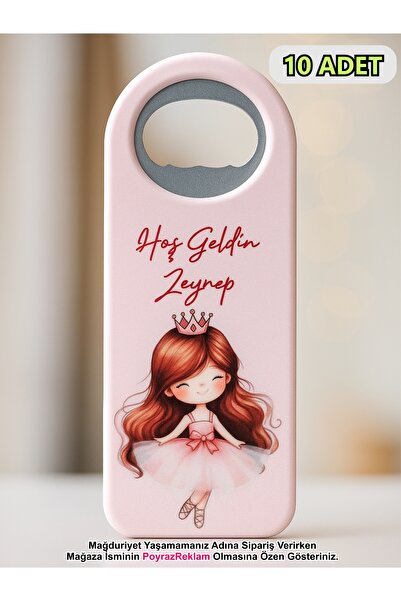 PoyrazReklamTasarım Kişiye Özel - Prenses Kız Bebek Pembe Magnet Açacak - Yen...