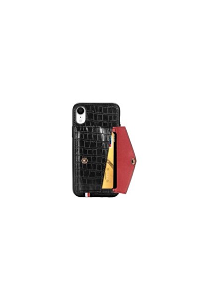 SOHO Husa pentru iPhone XS, capac de protectie, Buzunar Card, bumper, Negru