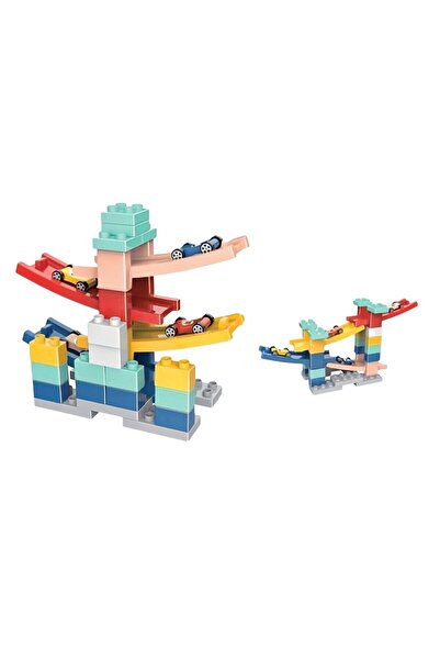 Flippy Set piese pentru constructie, Flippy, Rampa auto, 30 piese, Masinute incluse