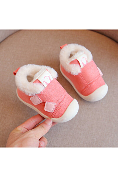 Bebelul Cream baby booties - Funny face