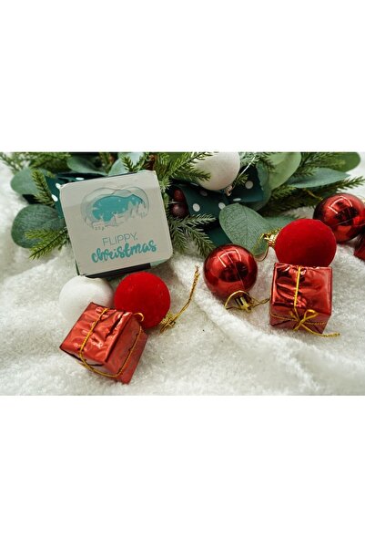 Bibilel Set of 35 Flippy Christmas ball ornaments, white/red, polystyrene, glitter finish (box 11×19×11 cm