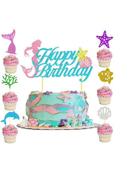 Flippy Set Toppere pentru Tort si Prajituri, Flippy, Tematica Sirena, Model M...