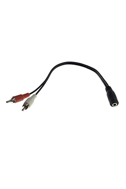 Bibilel Cablu adaptor audio jack F la 2 RCA, 20 cm, negru