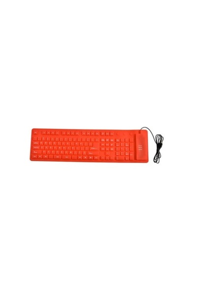 Bibilel Εύκαμπτο πληκτρολόγιο σιλικόνης, καλώδιο USB, 110 πλήκτρα, κόκκινο