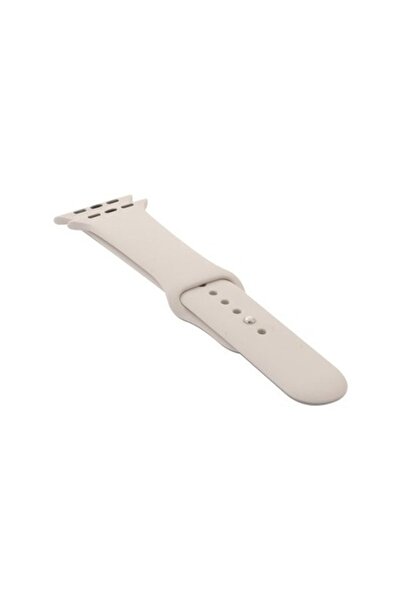 Bibilel Curea din silicon pentru Apple Watch, compatibilă cu 42/44 mm, alb antic