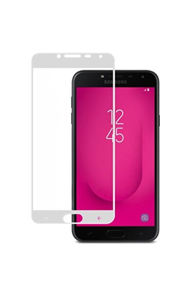 E-ART Protector de ecran pentru Samsung Galaxy J4 J400, sticlă securizată, complet lipicios, alb