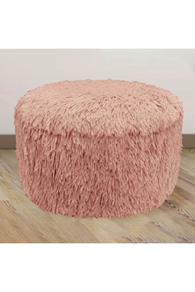 Bibilel Kids Inflatable Ottoman with Synthetic Fur, 100kg Support, Pink