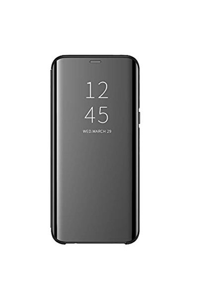 Non Brand Protective Case Flip Cover Clear View Mirror Huawei P Smart 2019 Black