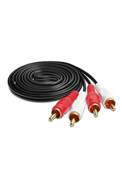 Bibilel Cablu audio stereo 2 RCA mascul la 2 RCA mascul, 1,5 m, Negru