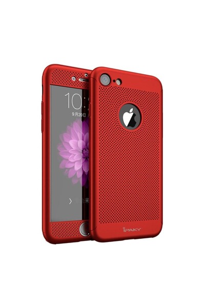 iPaky Husa Apple iPhone 7 Full Cover 360 Air cu Gauri Rosu