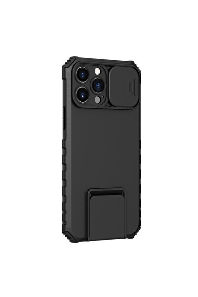 Flippy Husa Defender cu Stand pentru iPhone 11, Negru, Suport reglabil, Antis...