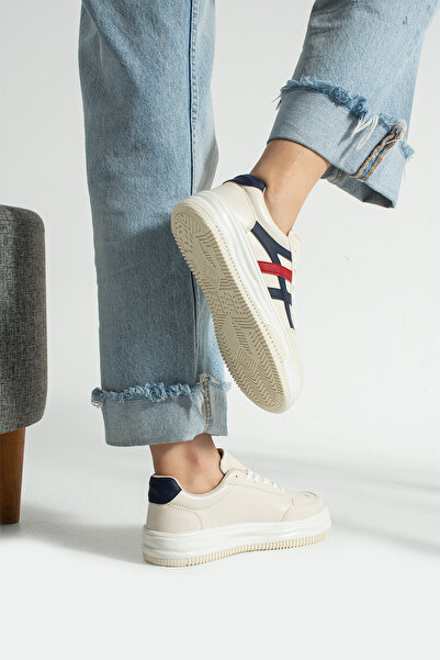 Berk Women's Cream Casual Stylish Sneaker Sports Shoes