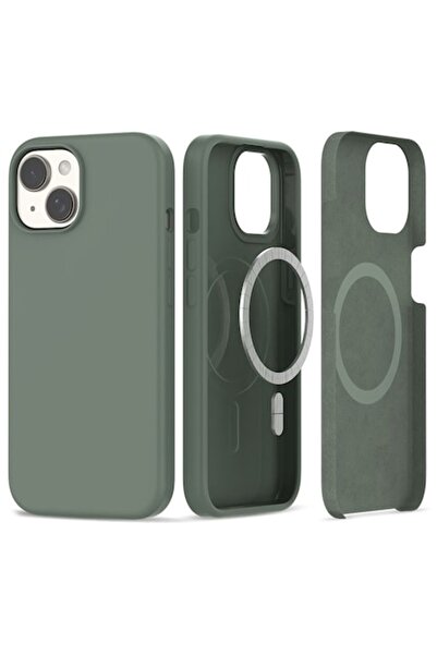 Tech-Protect Silicone MagSafe Case for Apple iPhone 15 - Kaki