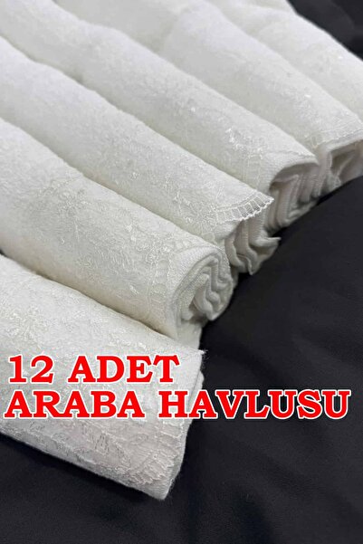 Dantelux 12 Adet Papatya Dantelli Araba Havlusu - Konvoy Havlusu (37x66 cm) K...