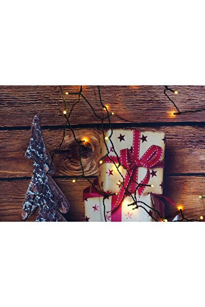 Flippy Christmas Light Installation, 12 meters, 100 LED lights, warm white, solar-powered, copper wire, lin