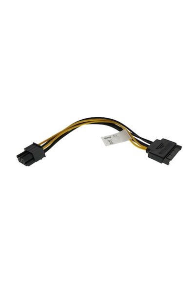 Lanberg Cablu de alimentare SATA cu 15 pini la PCI Express cu 6 pini, 20 cm,