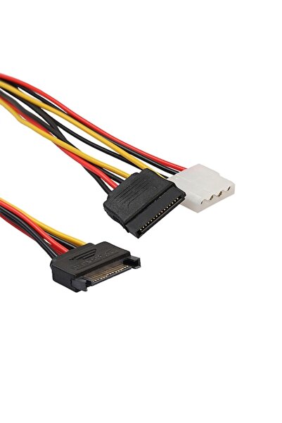 Bibilel Cablu de alimentare SATA cu 15 pini mascul la IDE (Molex) cu 4 pini femelă și SATA femelă, 18 cm, multicolor (BBL1720)