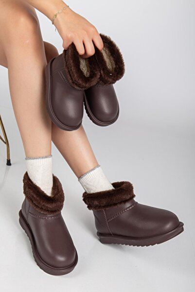 Pabuçland Su Geçirmez İçi Komple Kürklü Anne Kız Ev Botu Ug
