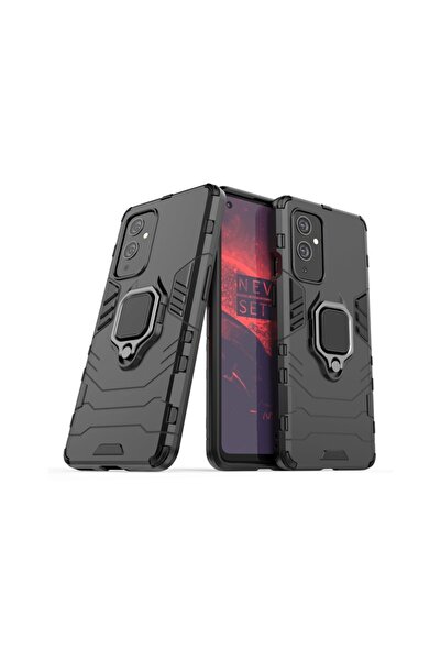 OEM Ring Armor KickStand Shockproof Case for OnePlus 9, Black