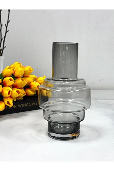 MİEN CAM VAZO 25 CM TKEBT Füme