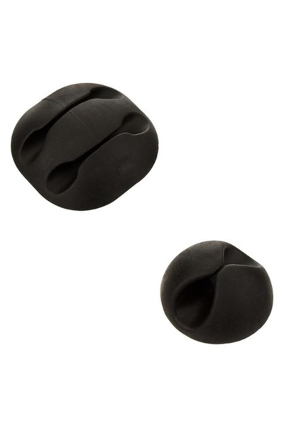 SOHO Set of 4 self-adhesive silicone cable organizer clips, Black