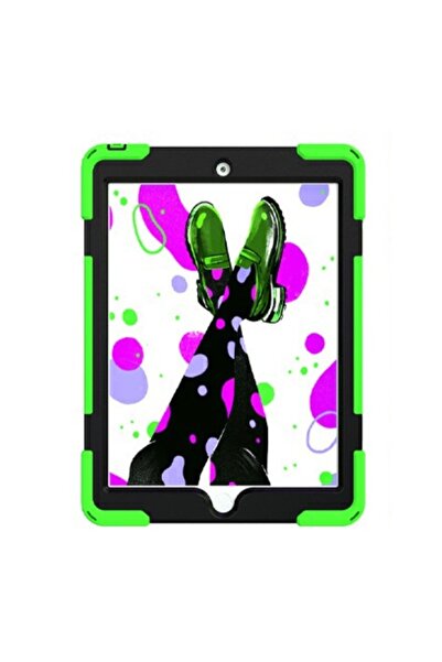 Bibilel Shockproof Case for iPad 2019, 10.2 Inch with 360-Degree Stand and Strap, Green and Black
