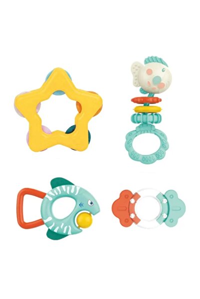 huanger - Baby Rattles And Teether Toy Set For Newborns 4Pcs