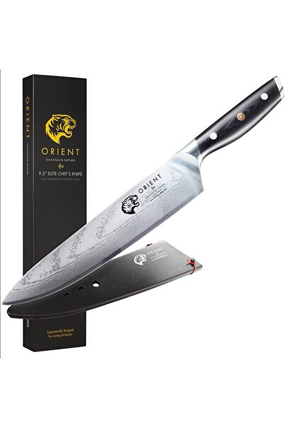 Orient Damascus Professional Chef Knife, Origin Series, 23 cm, Japanese AUS-10 Stainless Steel, Black