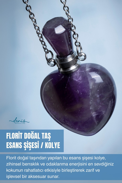 Deniz Doğal Taş زجاجة/قلادة من حجر الفلوريت الطبيعي المعتمد
