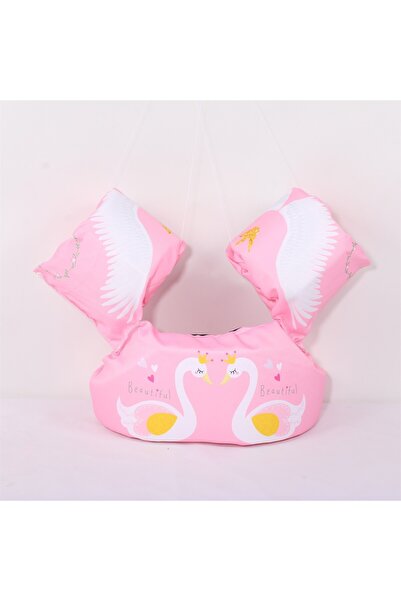 Flippy Children's life jacket with swimming fins, Flippy, Pink, Swan pattern