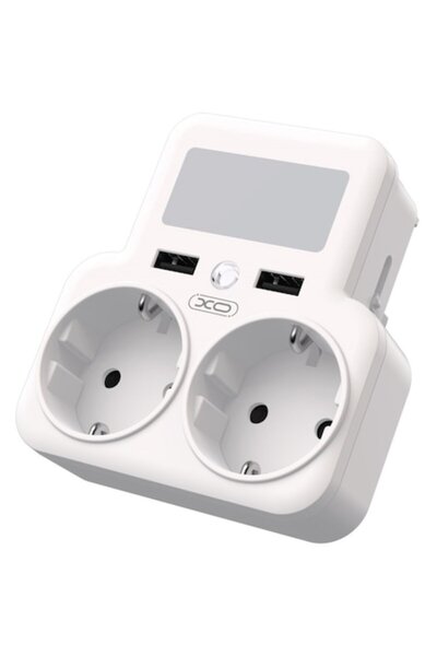 XO Design Priză WL09 cu senzor de mișcare și LED, 2 x Schuko - 2 x USB-A