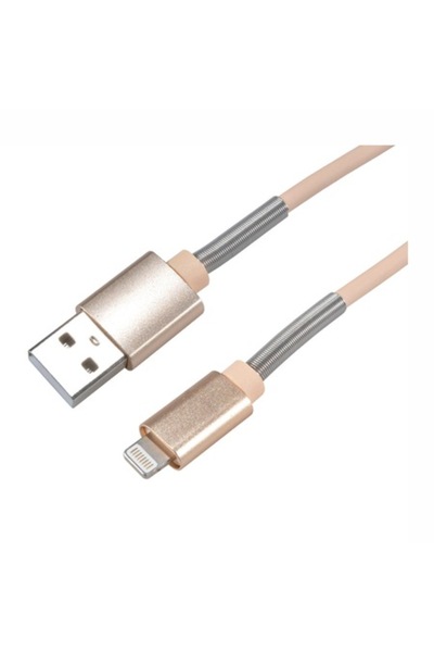 Bibilel Data/Charging Cable for iPhone, iPad, iPod, 1M, Flexible Ends, Cream, BBL134
