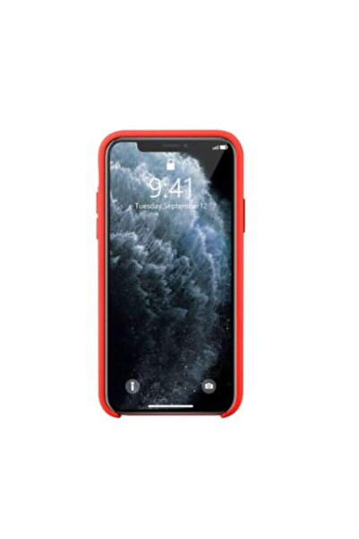 Bibilel Protective silicone back case with Apple logo for iPhone 11 Pro, Red