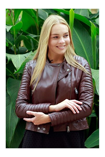 vivamood Hanny Kadın Kuzu Deri Mont-4xl