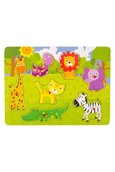 Bibilel Puzzle educativ din lemn cu animale din junglă, BBL1685