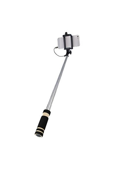Bibilel Mini selfie stick with 3.5 mm audio jack cable, universal, 61 cm, Silver