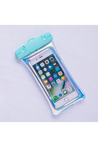 Universal Holographic Waterproof Underwater Flippy Case, Snowproof, Universal, with Lanyard, Blue