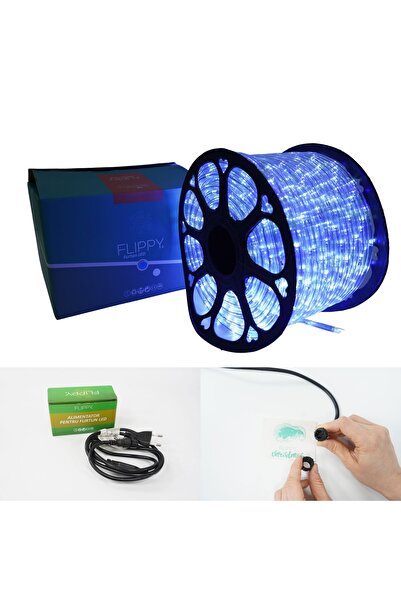 Flippy Instalație de Crăciun, 28 m, 672 LED-uri, Furtun luminos, Alb rece/Alb...