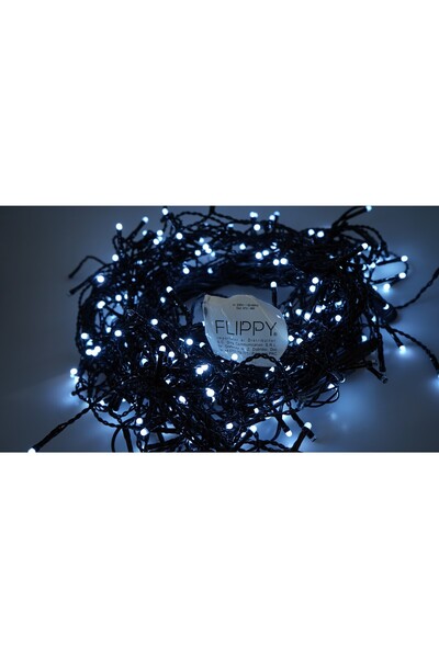 Flippy Professional Christmas Outdoor Light Installation IP65, 195 m, 4680 Large LEDs, Fringe, Cold White,