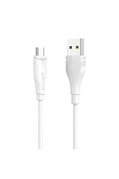 Borofone Cablu de date și încărcare USB la MicroUSB Optimal BX18, 2m, alb