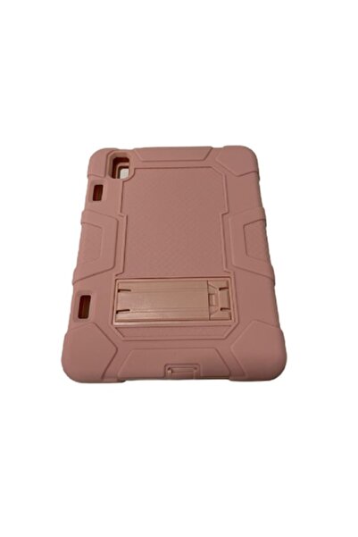 Bibilel Protective Silicone Case with Kickstand for Apple iPad Mini 6 (2021), Powder Pink