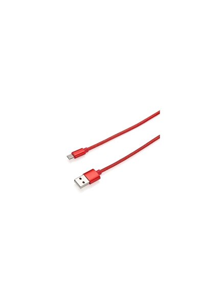 SOHO Cablu de incarcare textil, conector Micro USB,1m lungime, Rosu