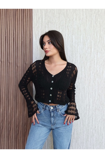 ESRAHELVACI Openwork V-Neck Cardigan