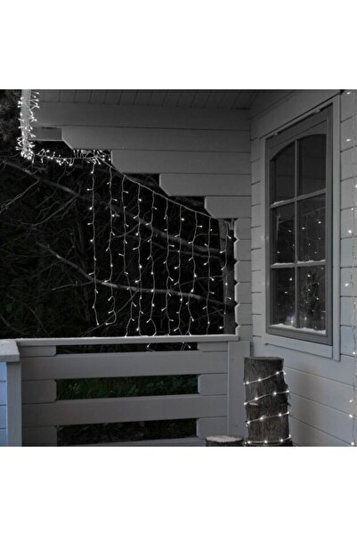 Flippy Christmas Light String, Curtain Type, IP44, 4 m x 1 m, 240 LEDs, Cold White, 8 Lighting Modes, Remot