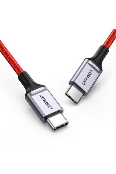 Ugreen Cablu de date și încărcare USB-C la USB-C UGREEN, 45W, 1m, Roșu
