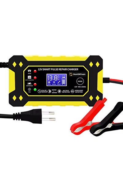 StartONTeam Redresor inteligent automat pentru baterii auto, reparații profesionale și funcție de siguranță, galben