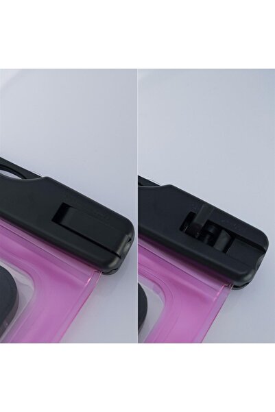 SOHO Underwater case with cord for smartphones and devices up to 6.7 inches, Transparent Pink