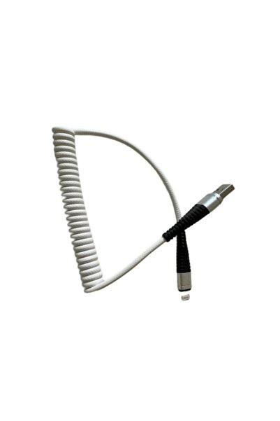 SOHO Spiral Charging Cable Lightning for iPhone, iPod, iPad, 1.2m, White