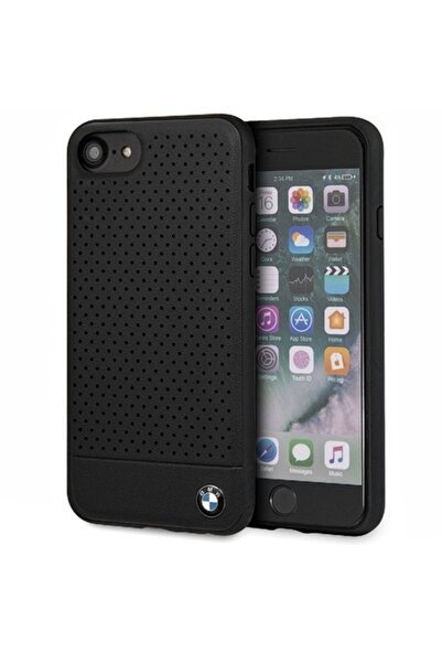 BMW Husă Signature din piele perforată pentru Apple iPhone 8 - Neagră