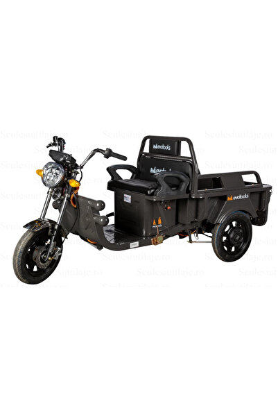 Evotools Triciclu Electric Cargo TRCC800 , 800W, autonomie 35 km, Remorca Basculabila, Pornire cu Ca